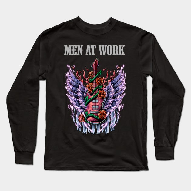 WORK AT THE MEN BAND Long Sleeve T-Shirt by Bronze Archer